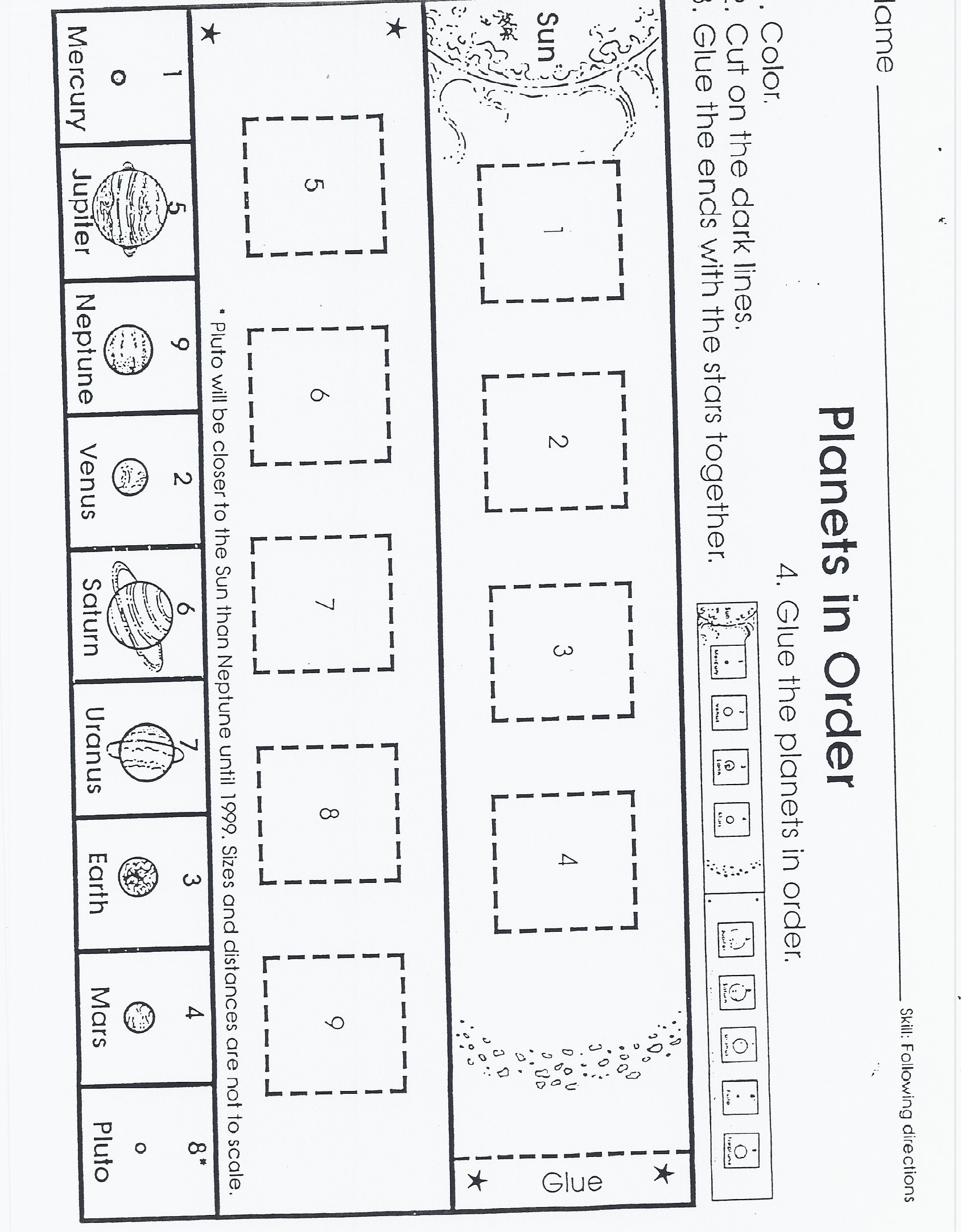 paste Outer Space! Nana Kindergarten cut sight   worksheets free word  and