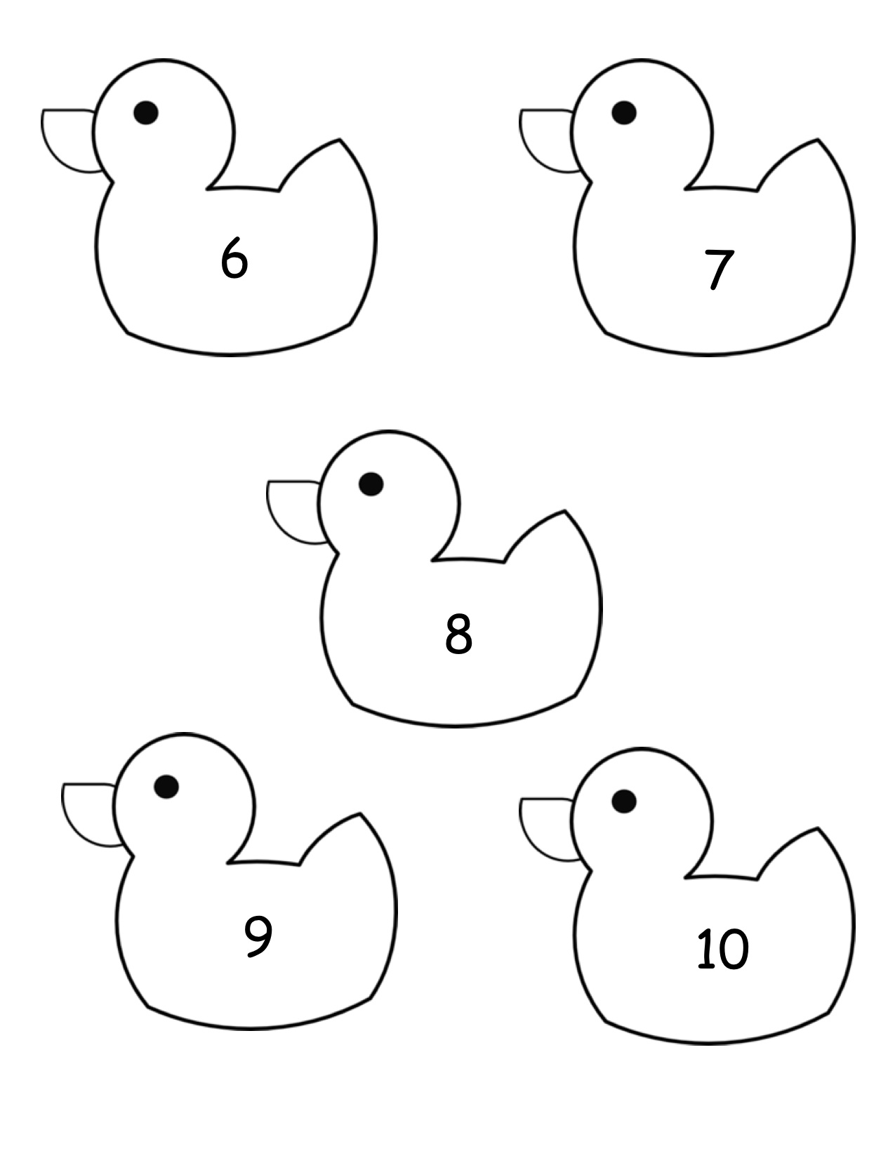 numbered rubber ducks